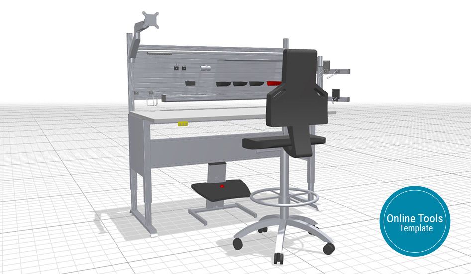 帶工具掛板系統的工作臺 2F